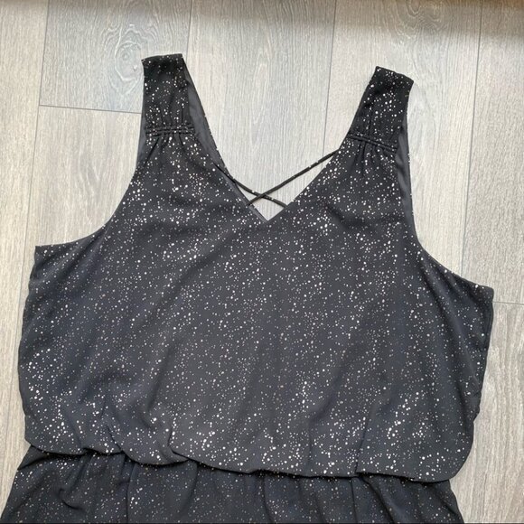 Signature Reitmans Dress Speckled Sleeveless Criss Cross Black Size 2x - Picture 5 of 16